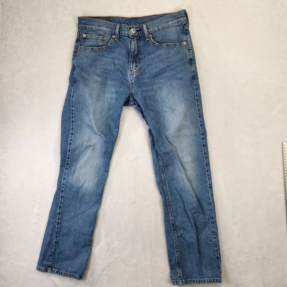 Levis‎ 505 Regular Fit Mens Blue Jeans Medium Wash 32x29 00505-2912 Distressed